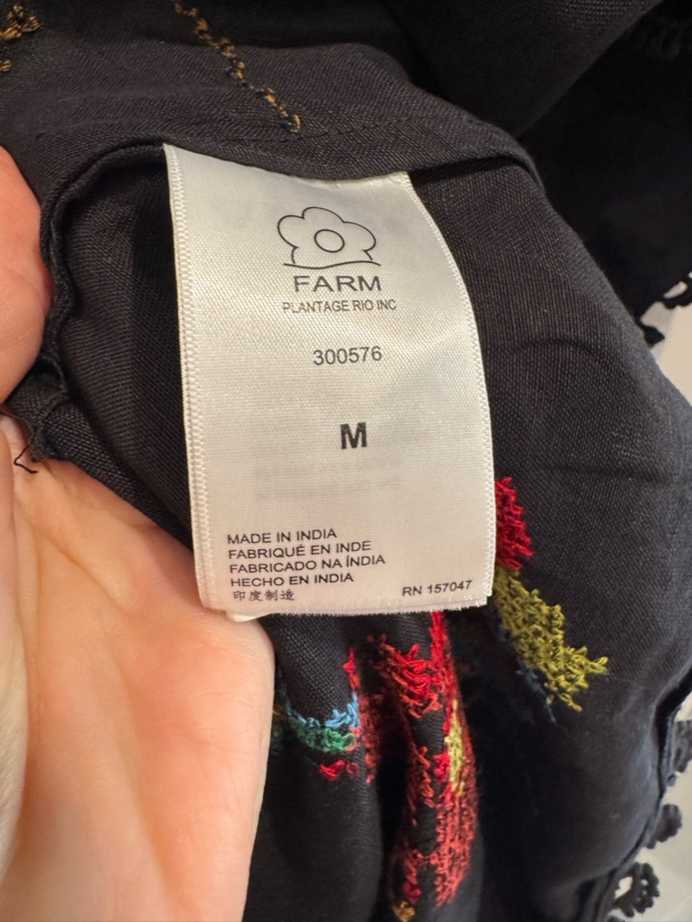 NWT Farm Rio black cross stitch midi dress - Picture 7 of 9